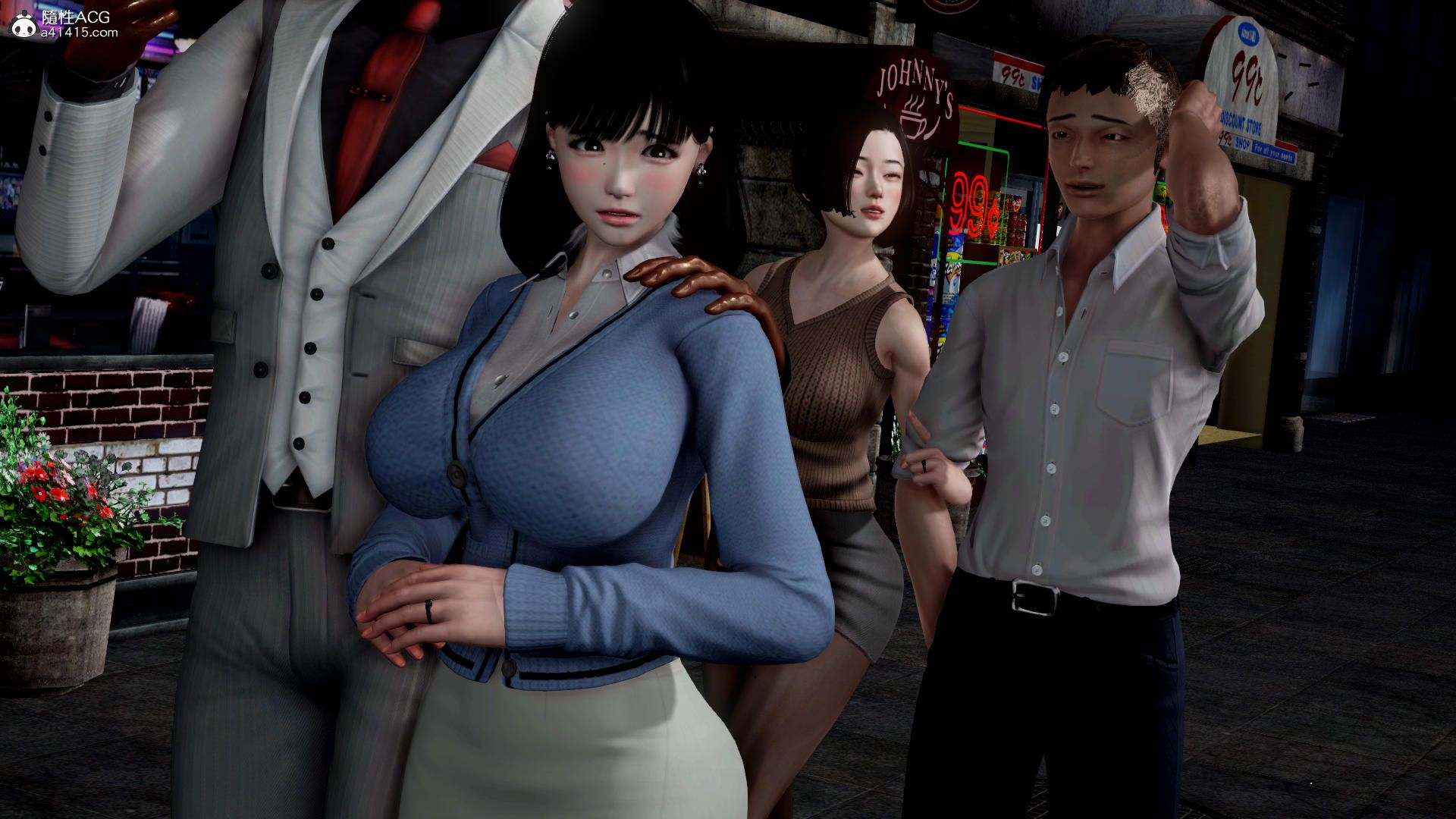[3D淫妻] 爱泡吧的女友和黑人留学生当众交配 “hitozumalover3”x82