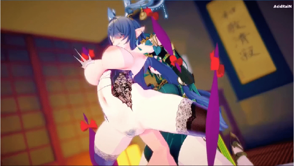 [MMD][AcidRaiN] 8月20新作 Re194 原神扶她 菈乌玛X奈芙尔 [627M